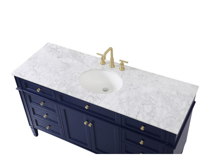 Elegant 60" Single Bathroom Vanity Set - Blue (VF12560BL)