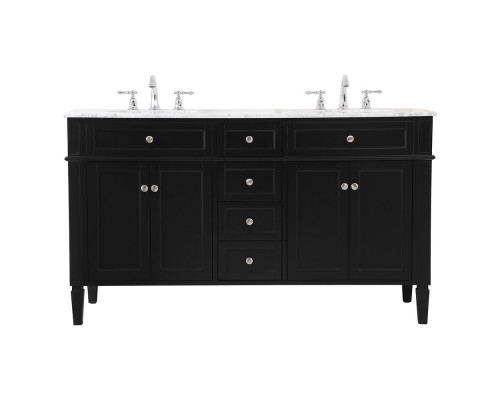 Elegant 60" Single Bathroom Vanity Set - Black (VF12560DBK)