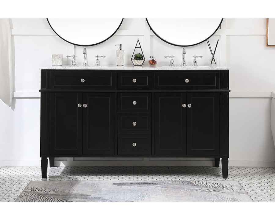 Elegant 60" Single Bathroom Vanity Set - Black (VF12560DBK)