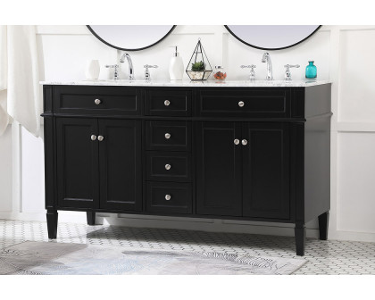 Elegant 60" Single Bathroom Vanity Set - Black (VF12560DBK)