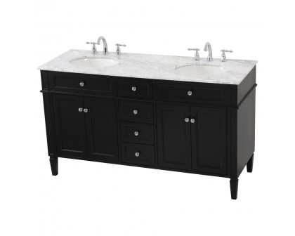 Elegant 60" Single Bathroom Vanity Set - Black (VF12560DBK)