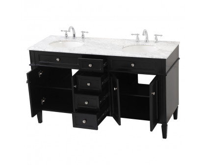 Elegant 60" Single Bathroom Vanity Set - Black (VF12560DBK)