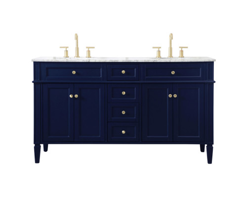 Elegant 60" Single Bathroom Vanity Set - Blue (VF12560DBL)