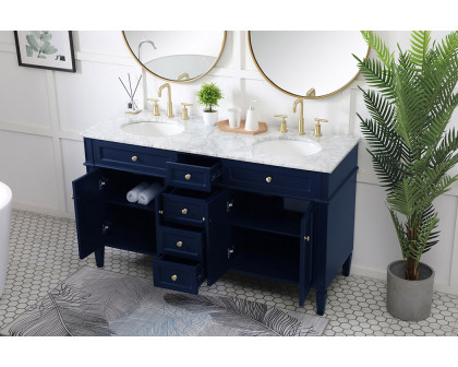 Elegant 60" Single Bathroom Vanity Set - Blue (VF12560DBL)