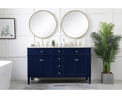 Elegant 60" Single Bathroom Vanity Set - Blue (VF12560DBL)