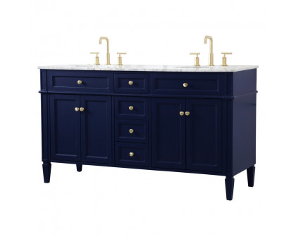 Elegant 60" Single Bathroom Vanity Set - Blue (VF12560DBL)