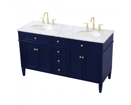 Elegant 60" Single Bathroom Vanity Set - Blue (VF12560DBL)