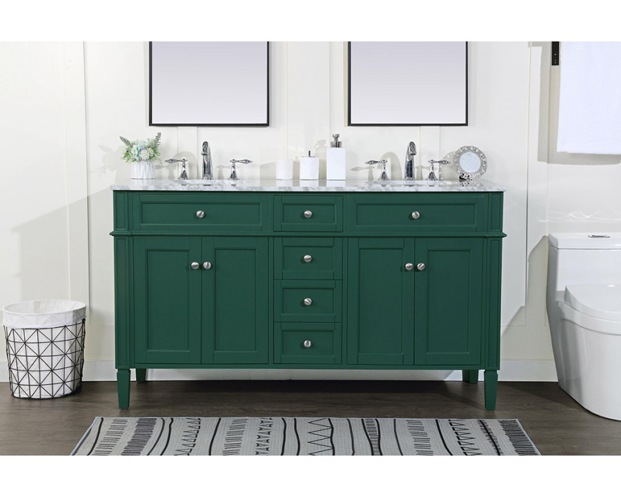 Elegant 60" Single Bathroom Vanity Set - Green (VF12560DGN)