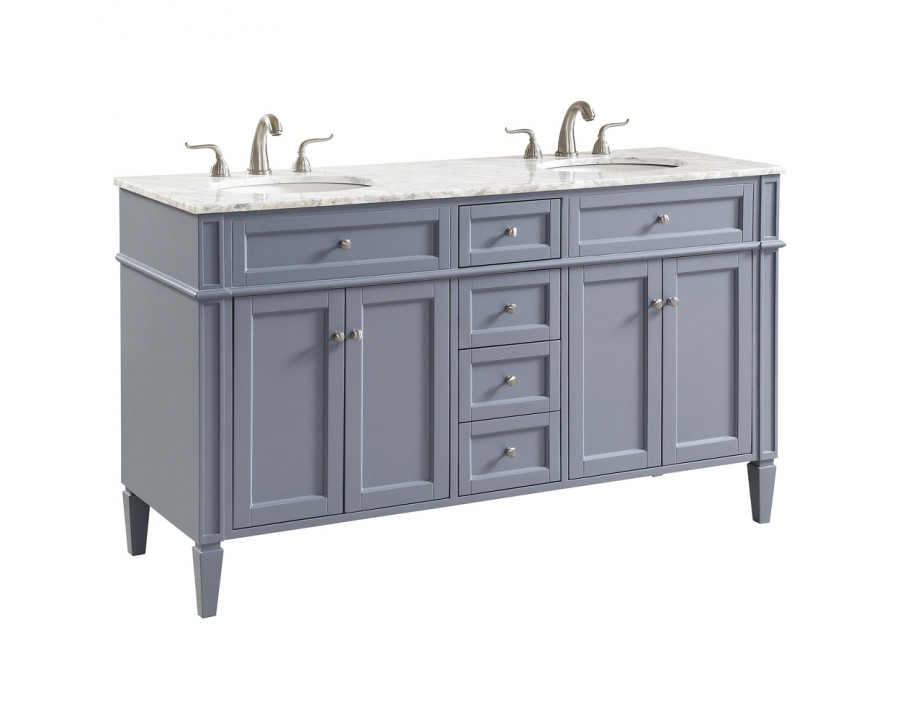 Elegant 60" Single Bathroom Vanity Set - Gray (VF12560DGR)