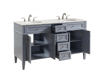 Elegant 60" Single Bathroom Vanity Set - Gray (VF12560DGR)