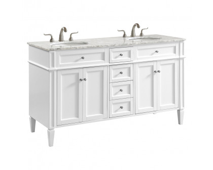 Elegant 60" Single Bathroom Vanity Set - White (VF12560DWH)