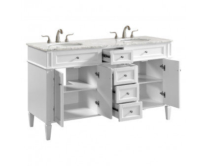 Elegant 60" Single Bathroom Vanity Set - White (VF12560DWH)