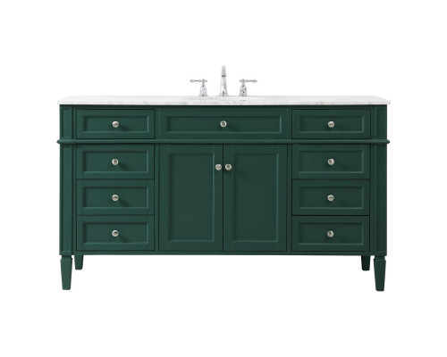 Elegant 60" Single Bathroom Vanity Set - Green (VF12560GN)