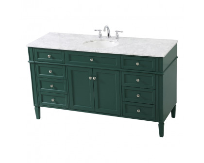 Elegant 60" Single Bathroom Vanity Set - Green (VF12560GN)