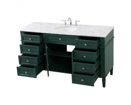 Elegant 60" Single Bathroom Vanity Set - Green (VF12560GN)