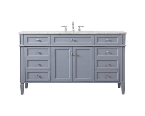 Elegant 60" Single Bathroom Vanity Set - Gray (VF12560GR)