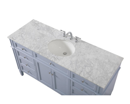 Elegant 60" Single Bathroom Vanity Set - Gray (VF12560GR)