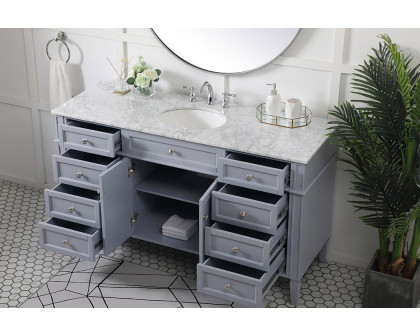 Elegant 60" Single Bathroom Vanity Set - Gray (VF12560GR)