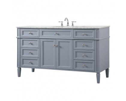 Elegant 60" Single Bathroom Vanity Set - Gray (VF12560GR)