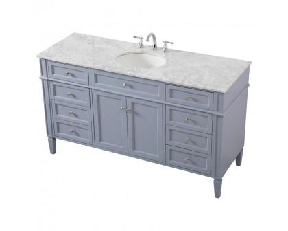 Elegant 60" Single Bathroom Vanity Set - Gray (VF12560GR)