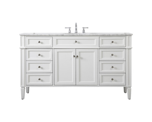 Elegant 60" Single Bathroom Vanity Set - White (VF12560WH)