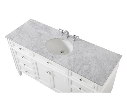 Elegant 60" Single Bathroom Vanity Set - White (VF12560WH)