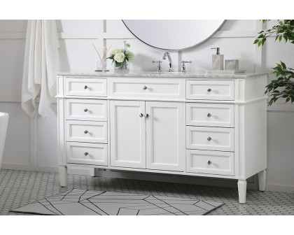 Elegant 60" Single Bathroom Vanity Set - White (VF12560WH)