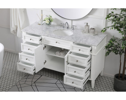 Elegant 60" Single Bathroom Vanity Set - White (VF12560WH)