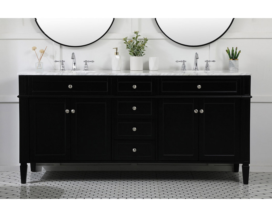 Elegant 60" Single Bathroom Vanity Set - Black (VF12572DBK)