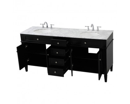 Elegant 60" Single Bathroom Vanity Set - Black (VF12572DBK)