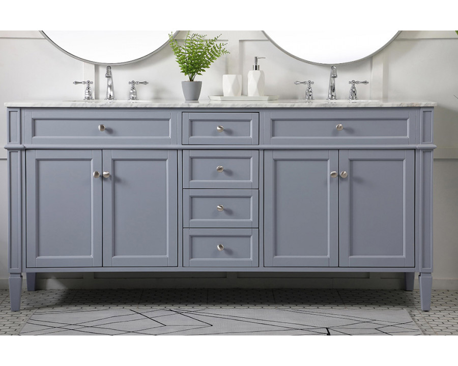 Elegant 60" Single Bathroom Vanity Set - Gray (VF12572DGR)