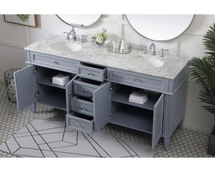 Elegant 60" Single Bathroom Vanity Set - Gray (VF12572DGR)