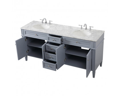 Elegant 60" Single Bathroom Vanity Set - Gray (VF12572DGR)