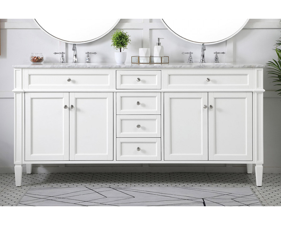 Elegant 60" Single Bathroom Vanity Set - White (VF12572DWH)