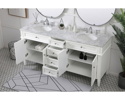 Elegant 60" Single Bathroom Vanity Set - White (VF12572DWH)