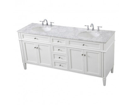 Elegant 60" Single Bathroom Vanity Set - White (VF12572DWH)