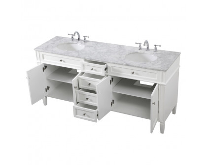 Elegant 60" Single Bathroom Vanity Set - White (VF12572DWH)