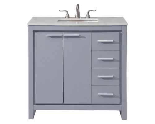 Elegant Bathroom Vanity - Gray (VF12836GR)