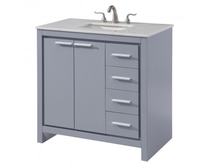 Elegant Bathroom Vanity - Gray (VF12836GR)