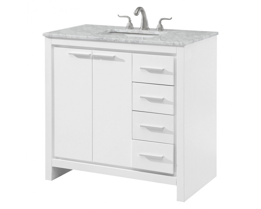 Elegant Bathroom Vanity - White (VF12836WH)