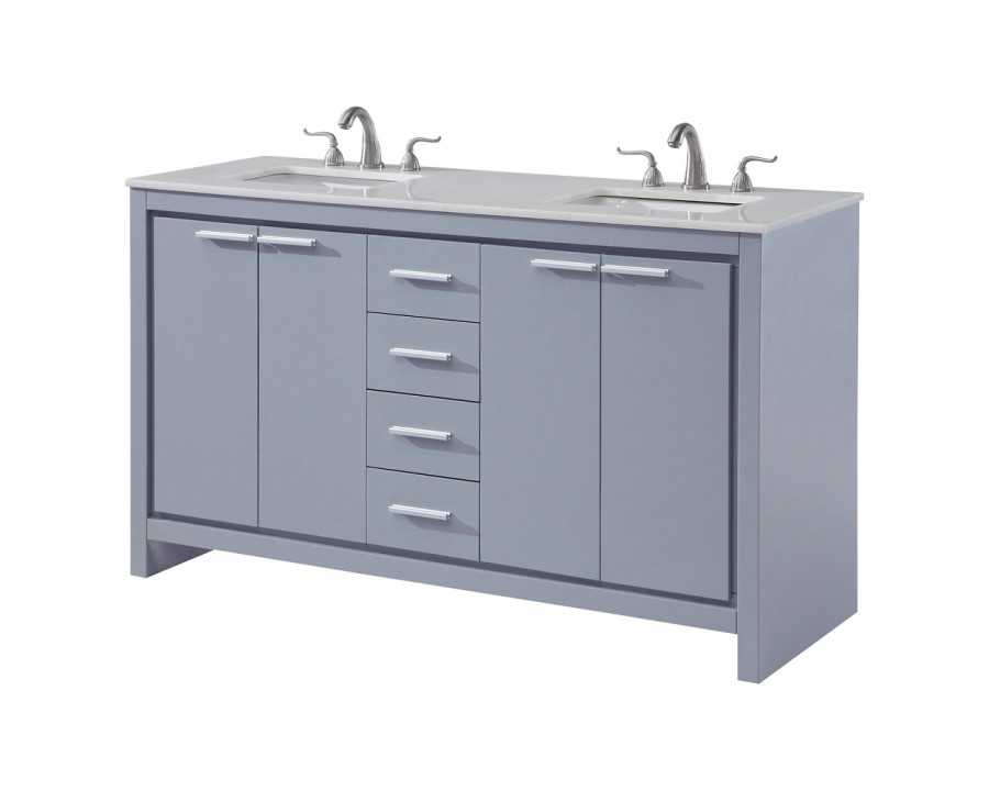 Elegant Bathroom Vanity - Gray (VF12860DGR)