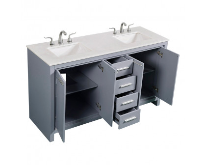 Elegant Bathroom Vanity - Gray (VF12860DGR)