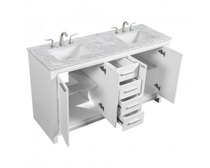 Elegant Bathroom Vanity - White (VF12860DWH)