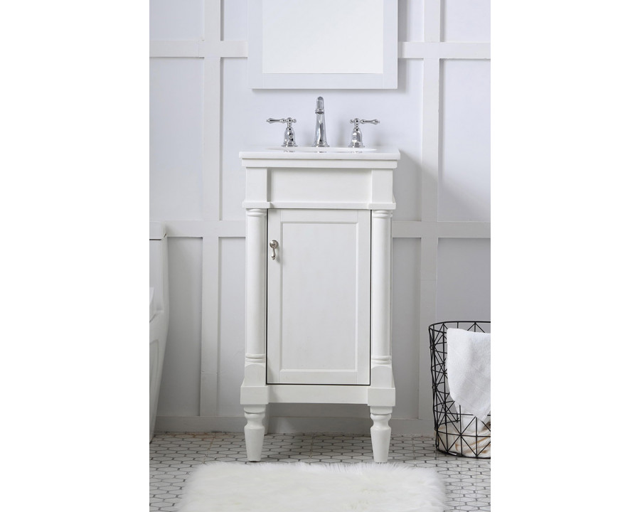 Elegant Bathroom Vanity - Antique White (VF13018AW)