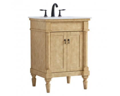 Elegant Bathroom Vanity - Antique Beige, L 24" (VF13024AB)