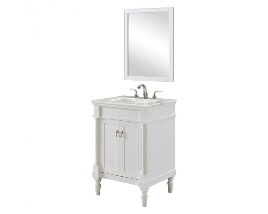 Elegant Bathroom Vanity - Antique White, L 24" (VF13024AW)