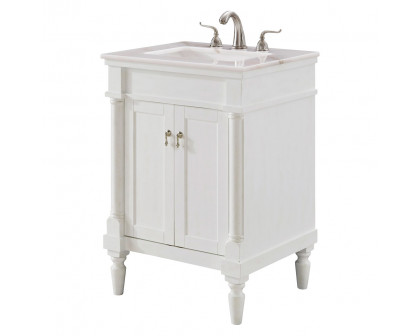 Elegant Bathroom Vanity - Antique White, L 24" (VF13024AW)