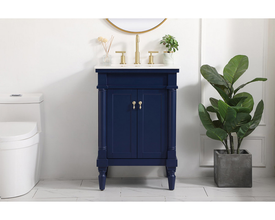 Elegant Bathroom Vanity - Blue, L 24" (VF13024BL)