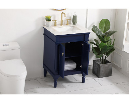 Elegant Bathroom Vanity - Blue, L 24" (VF13024BL)