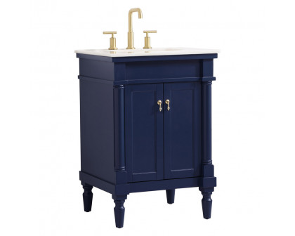 Elegant Bathroom Vanity - Blue, L 24" (VF13024BL)